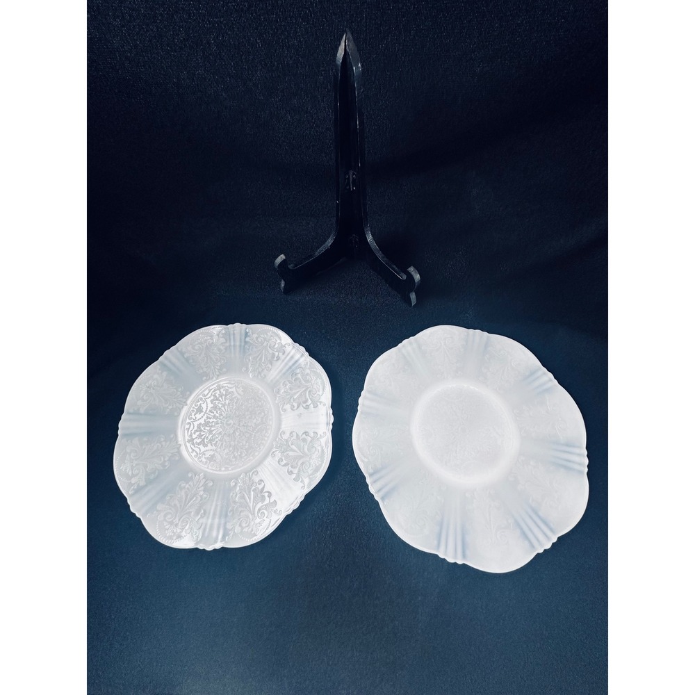 2 MacBeth Evans American Sweetheart Monax 11.5 Serving Plates Depression Glass‎